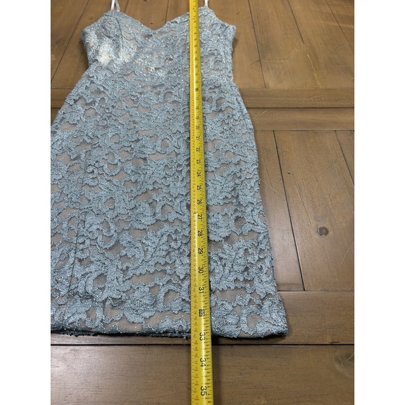 Honey and Rosie Y2K Lace Overlay Ethereal Bodycon Mini Dress S Blue Coquette - Picture 8 of 11